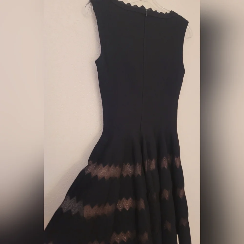 Alaia Black Scalloped Jaquard Fit And Flare Skater Dress Womens Size 42/US S - Picture 11 of 16